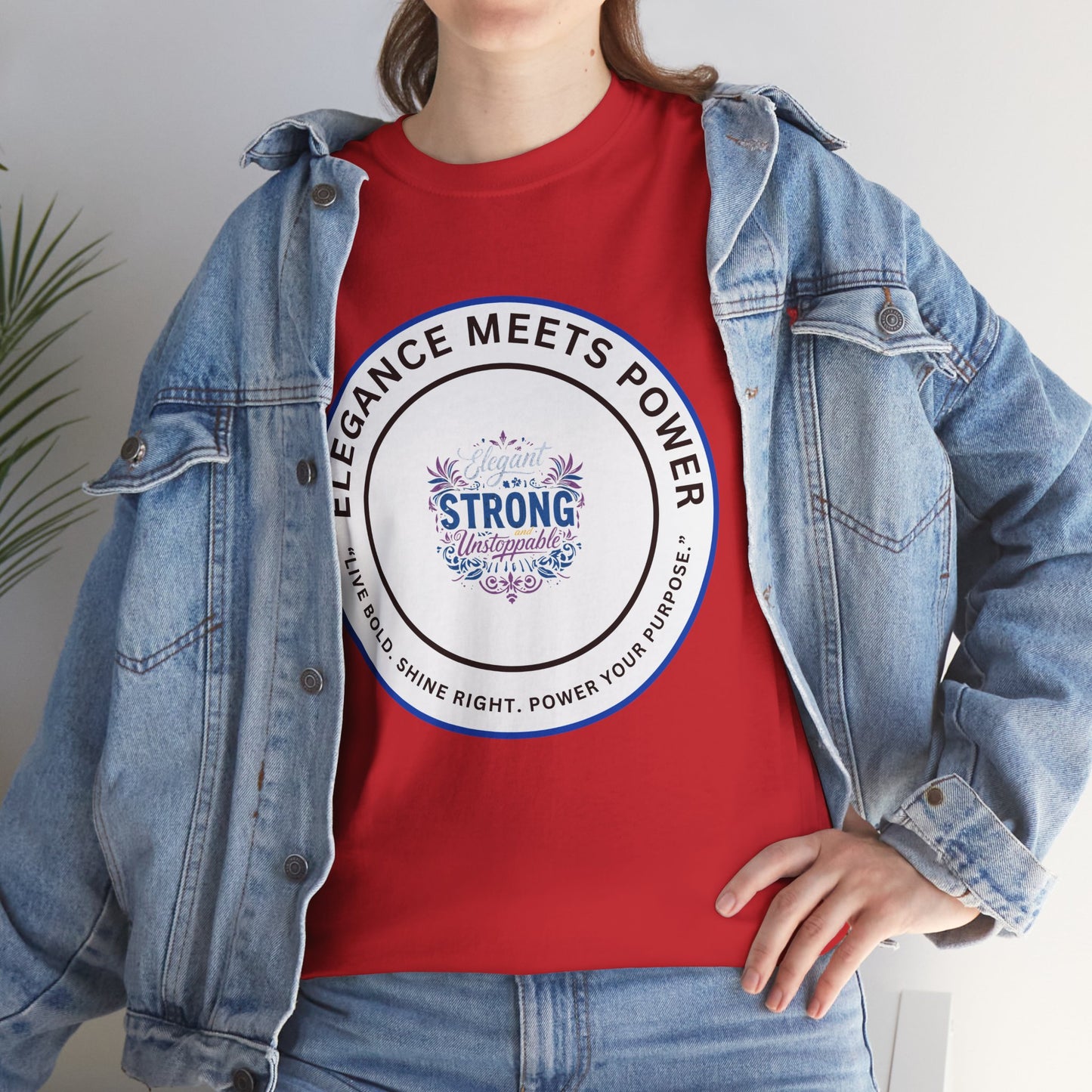 Strong & Elegant Tee — "Elegance Meets Power" Graphic T-Shirt