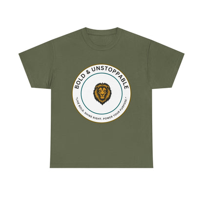 Bold & Unstoppable Lion T-Shirt — Inspirational Motivational Tee