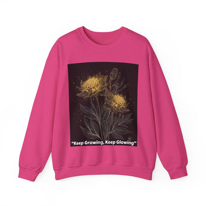 Keep Growing, Keep Glowing Floral Crewneck Sweatshirt