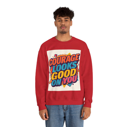 Courage Looks Good On You Sweatshirt — Inspirational Graphic Crewneck