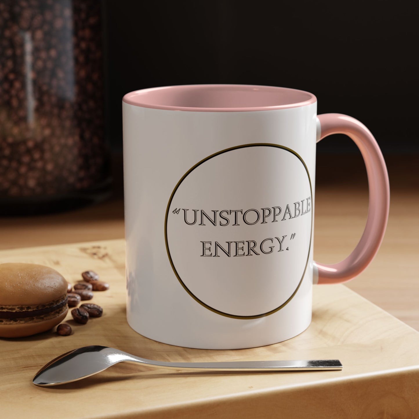 Unstoppable Energy Accent Coffee Mug — Motivational Ceramic Mug (11/15 oz)