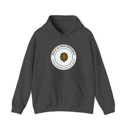 Bold & Unstoppable Lion Hoodie — Inspirational Graphic Pullover