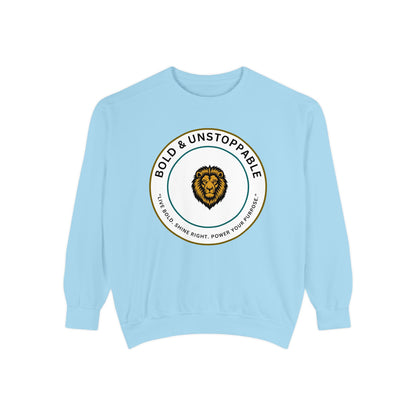 Bold & Unstoppable Lion Sweatshirt — Inspirational Graphic Crewneck