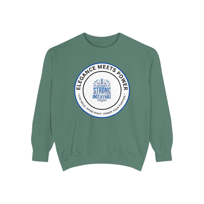 Elegance Meets Power Sweatshirt — "Strong & Gracious" Graphic Crewneck