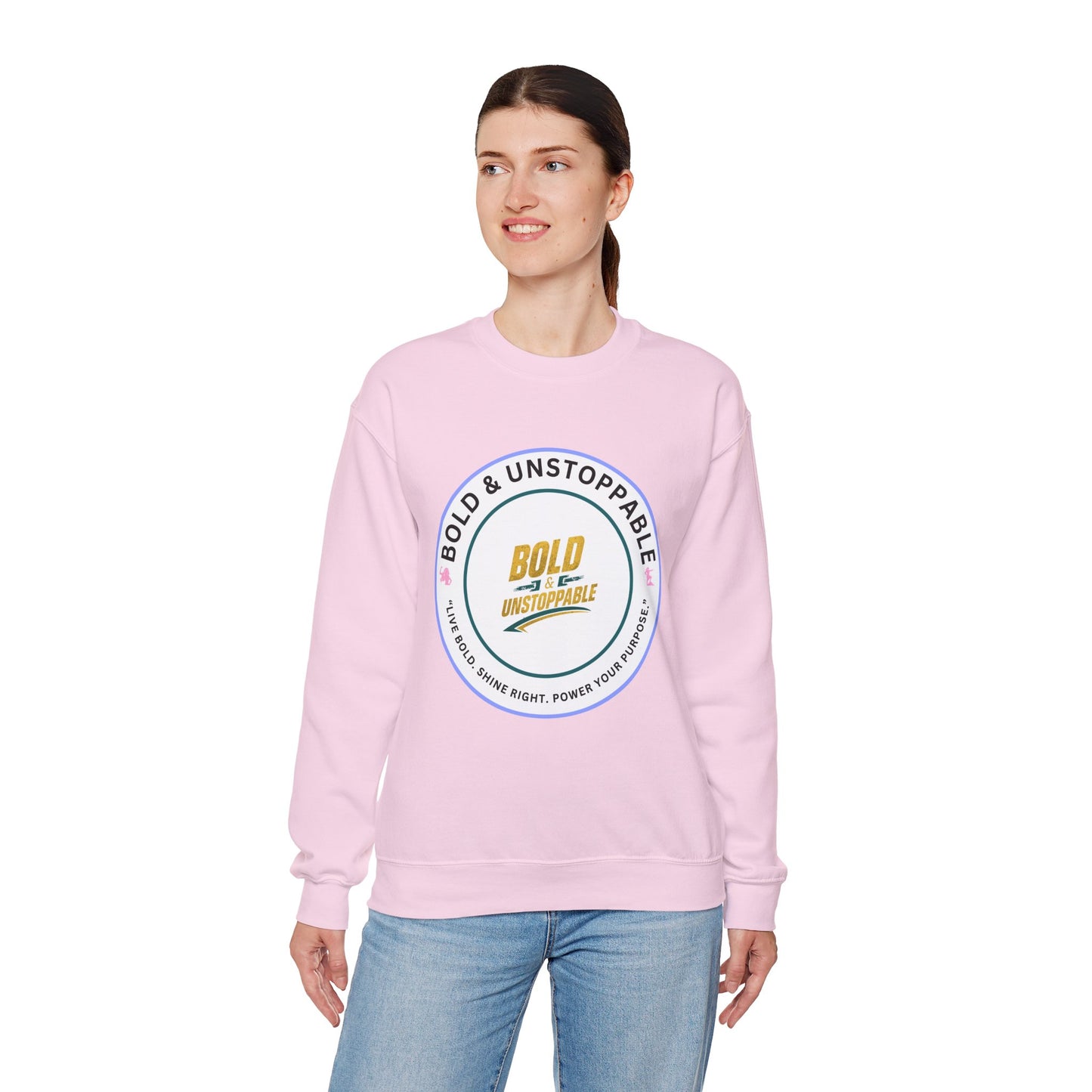 Bold & Unstoppable Crewneck Sweatshirt — Inspirational Graphic Pullover