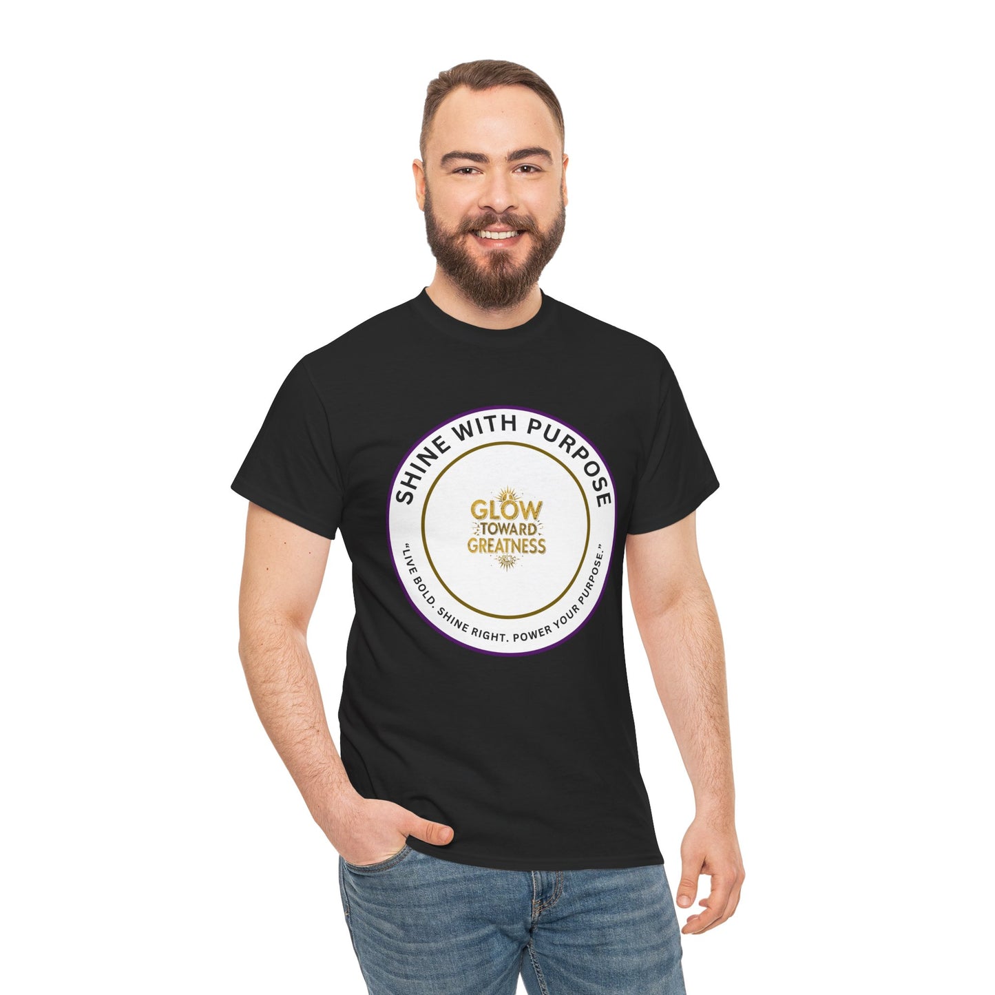 Shine With Purpose Tee — "Glow Toward Greatness" Inspirational Graphic T‑Shirt