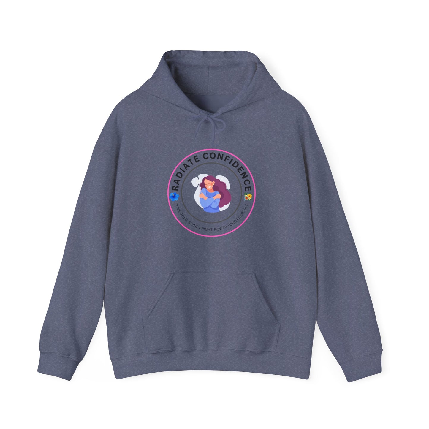 Radiate Confidence Hoodie — Feminine Self-Love Graphic Sweatshirt