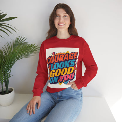 Courage Looks Good On You Sweatshirt — Inspirational Graphic Crewneck