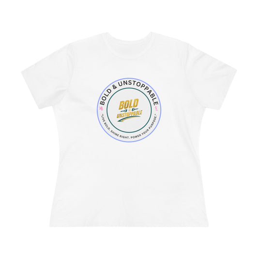 Bold & Unstoppable Women's Tee — Inspirational Graphic Cotton Shirt