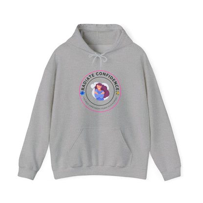 Radiate Confidence Hoodie — Feminine Self-Love Graphic Sweatshirt