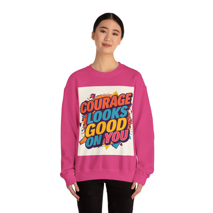 Courage Looks Good On You Sweatshirt — Inspirational Graphic Crewneck