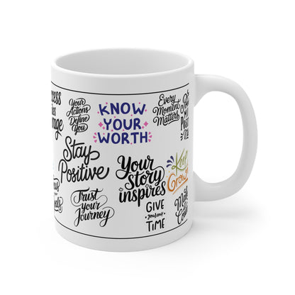 Motivational Quotes Mug — 'Success Takes Courage' Inspirational Coffee Cup