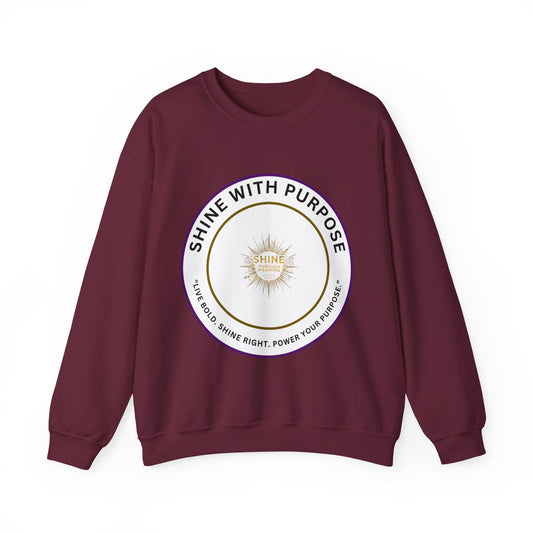 Shine With Purpose Crewneck Sweatshirt — Inspirational Graphic Pullover