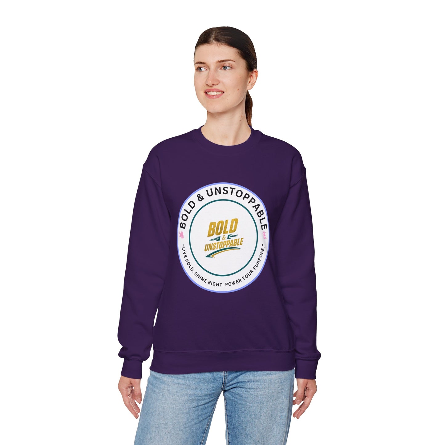 Bold & Unstoppable Crewneck Sweatshirt — Inspirational Graphic Pullover