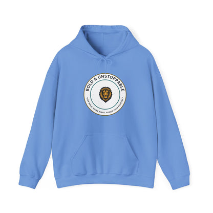 Bold & Unstoppable Lion Hoodie — Inspirational Graphic Pullover