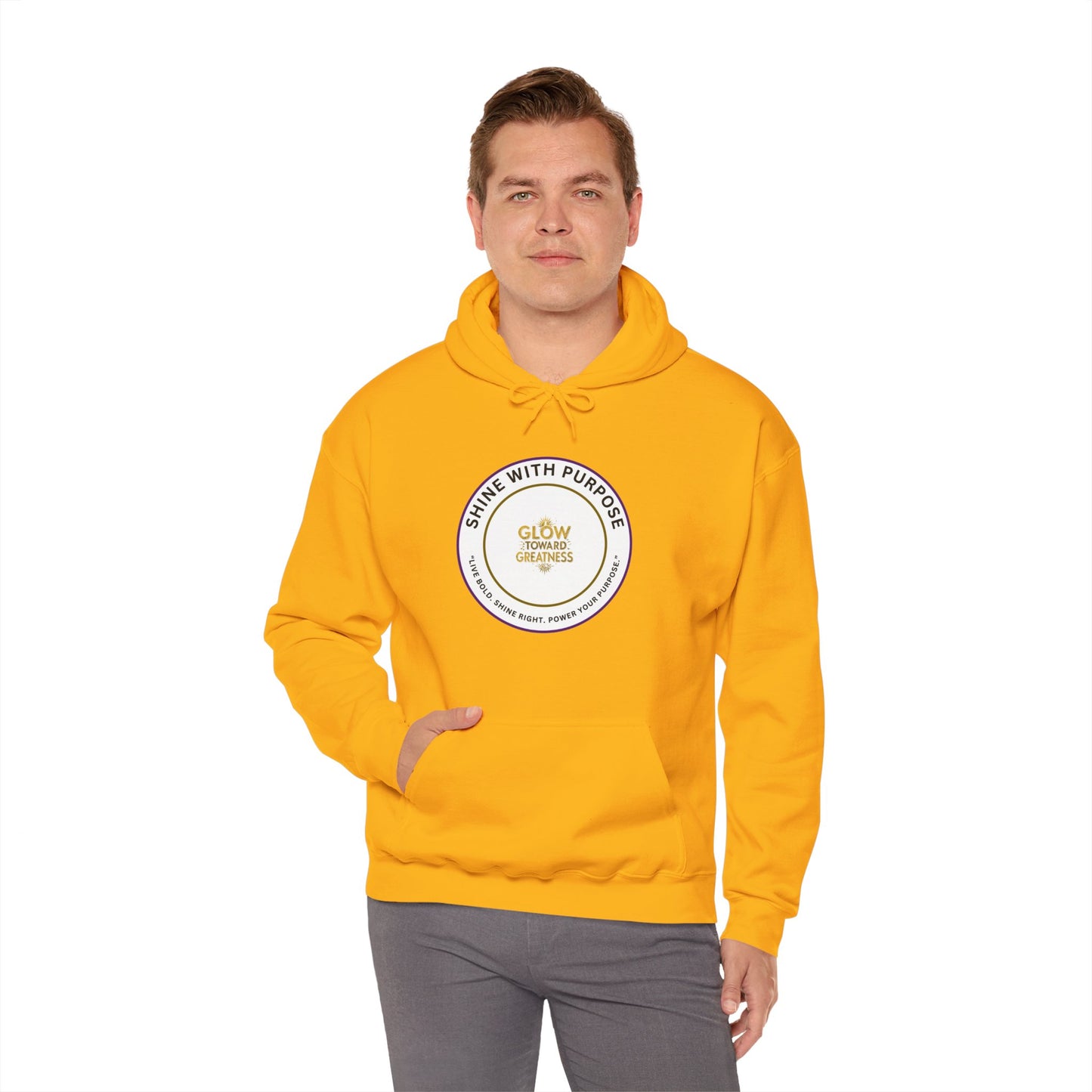 Shine With Purpose Hoodie – "Glow Towards Greatness" Inspirational Pullover