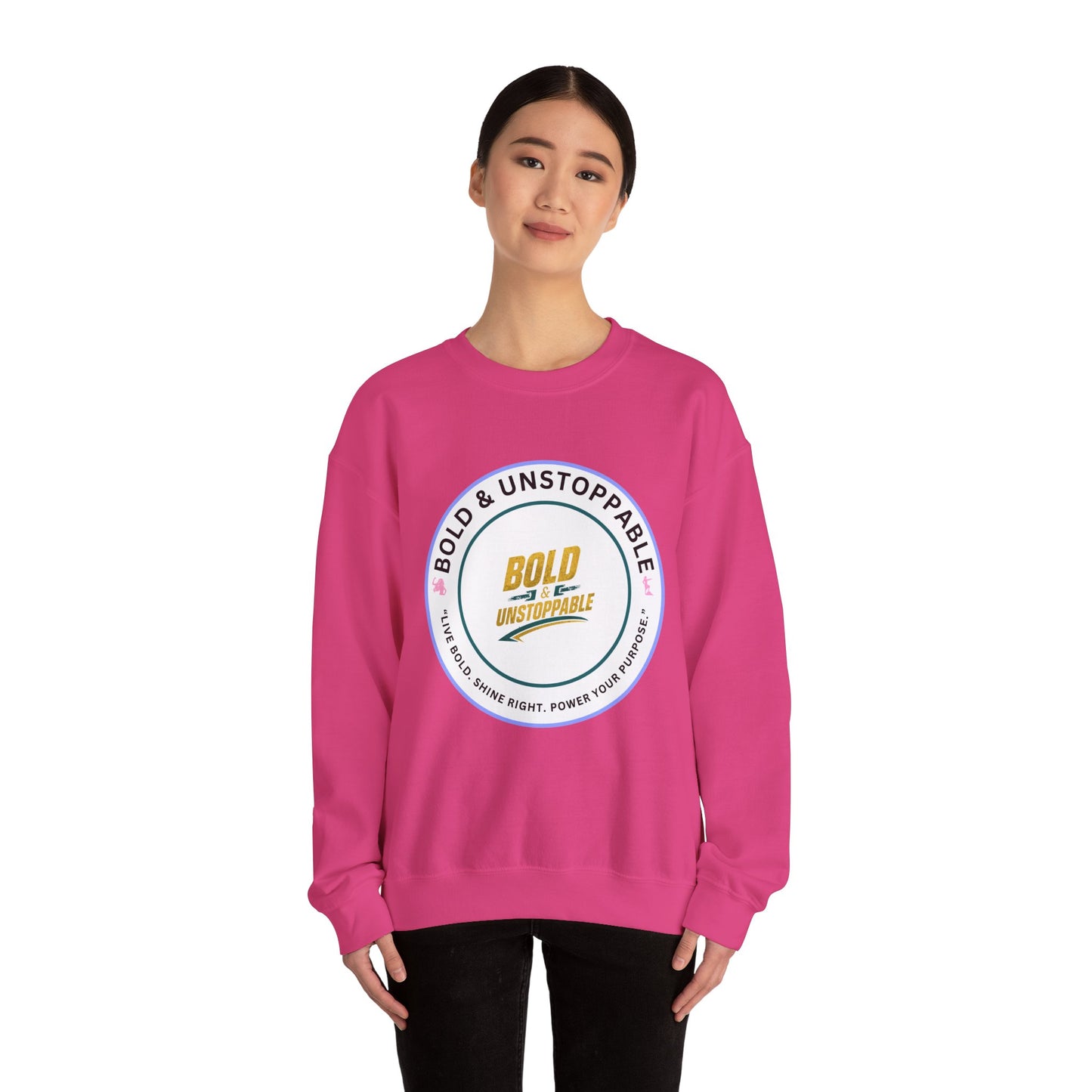Bold & Unstoppable Crewneck Sweatshirt — Inspirational Graphic Pullover