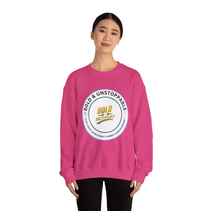 Bold & Unstoppable Crewneck Sweatshirt — Inspirational Graphic Pullover