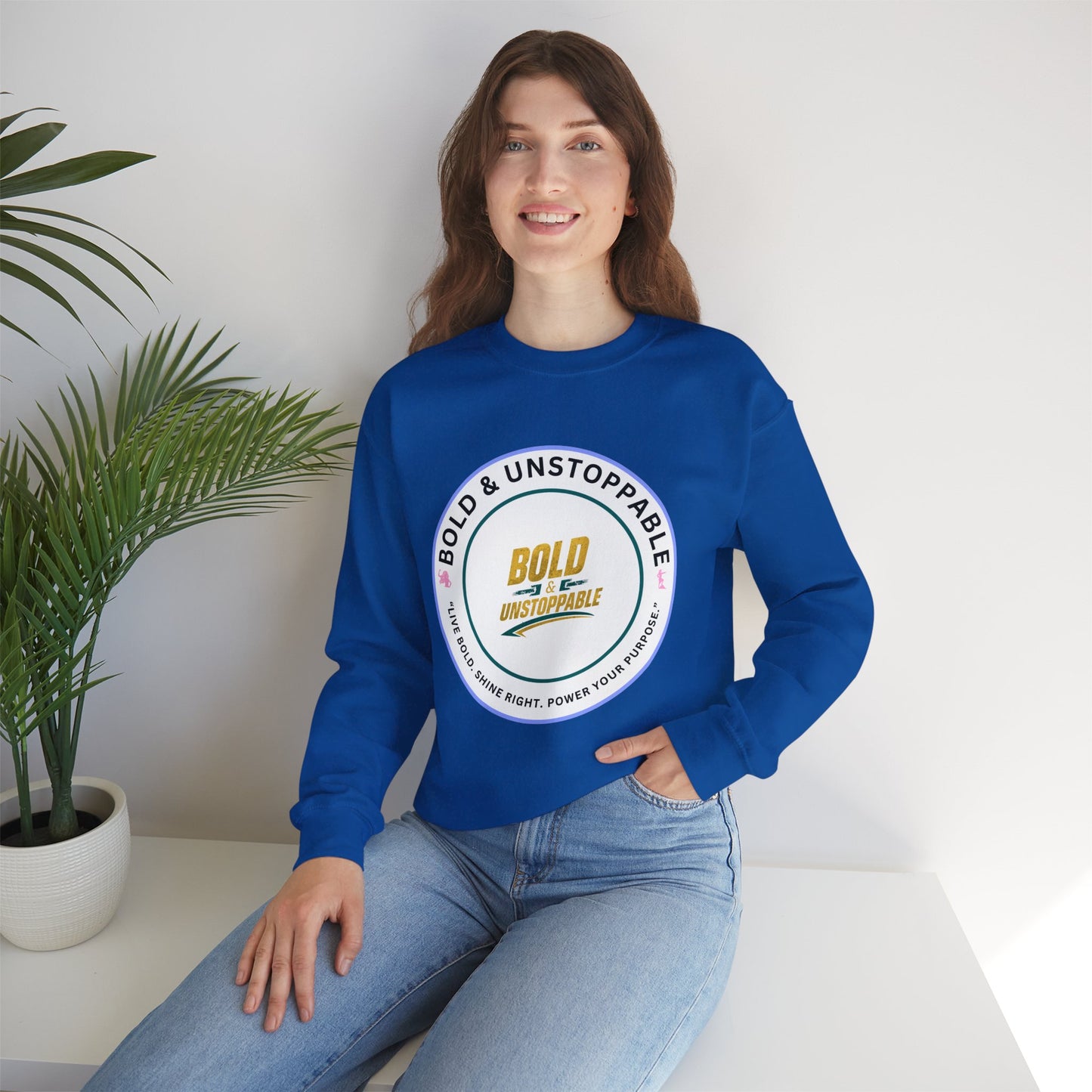 Bold & Unstoppable Crewneck Sweatshirt — Inspirational Graphic Pullover