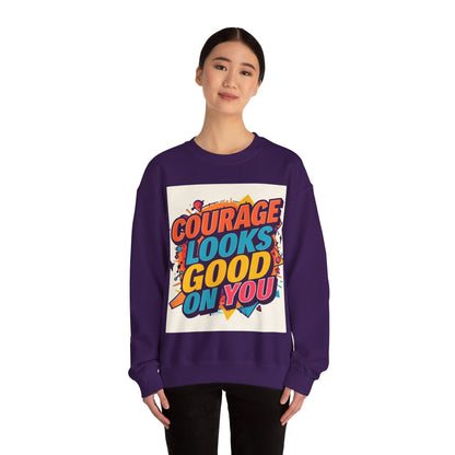 Courage Looks Good On You Sweatshirt — Inspirational Graphic Crewneck