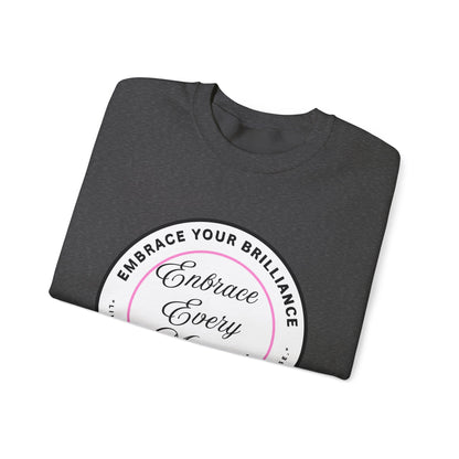 Crewneck Sweatshirt — "Embrace Every Moment" Inspirational Circle Design for Men's