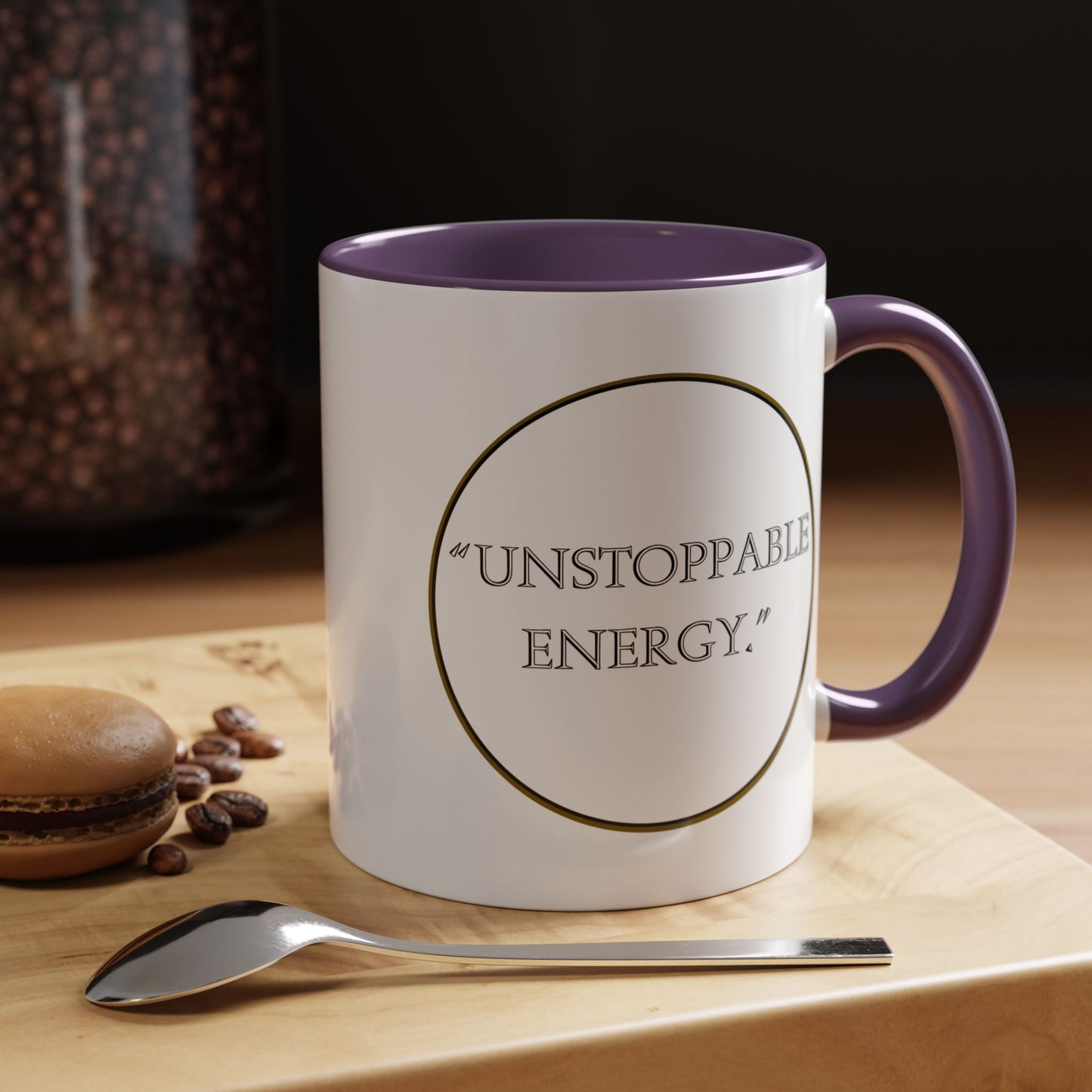 Unstoppable Energy Accent Coffee Mug — Motivational Ceramic Mug (11/15 oz)