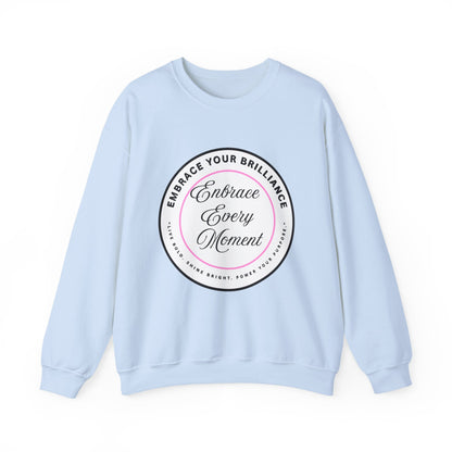Crewneck Sweatshirt — "Embrace Every Moment" Inspirational Circle Design for Men's
