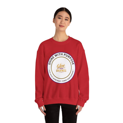 Shine With Purpose Crewneck Sweatshirt — "Glow Into Greatness" Inspirational Pullover