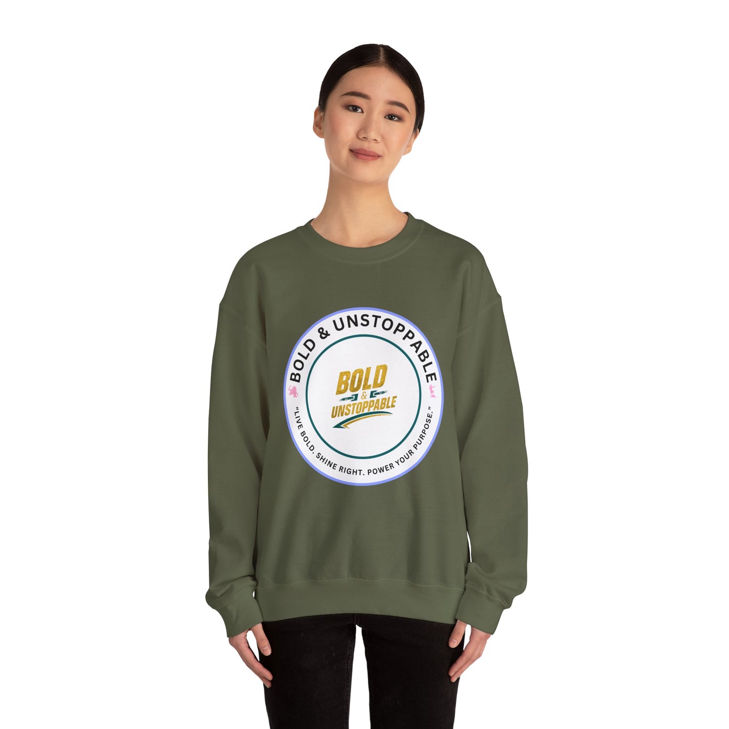 Bold & Unstoppable Crewneck Sweatshirt — Inspirational Graphic Pullover
