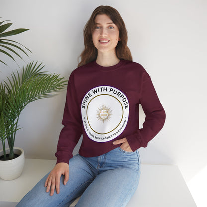 Shine With Purpose Crewneck Sweatshirt — Inspirational Graphic Pullover