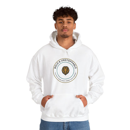 Bold & Unstoppable Lion Hoodie — Inspirational Graphic Pullover