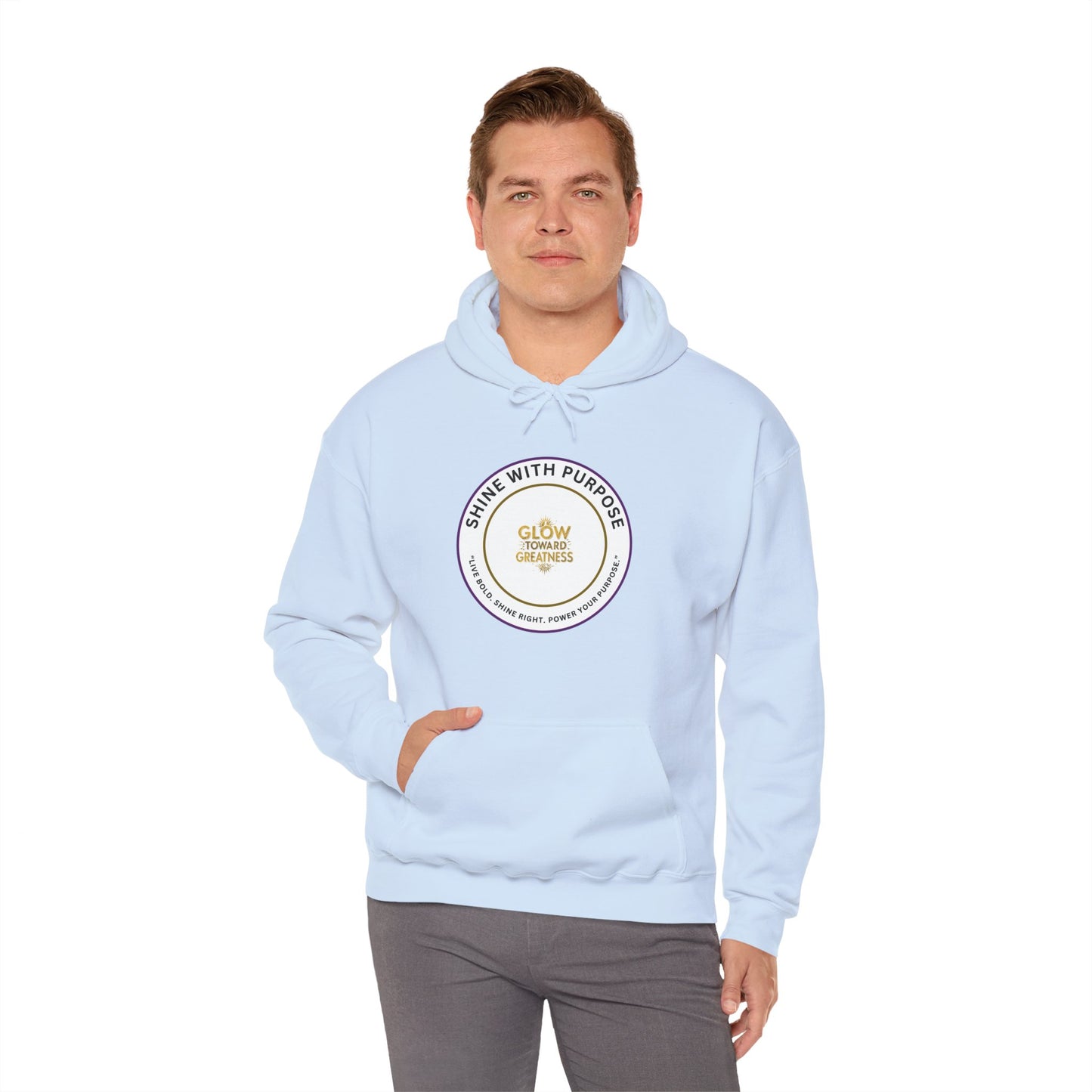 Shine With Purpose Hoodie – "Glow Towards Greatness" Inspirational Pullover
