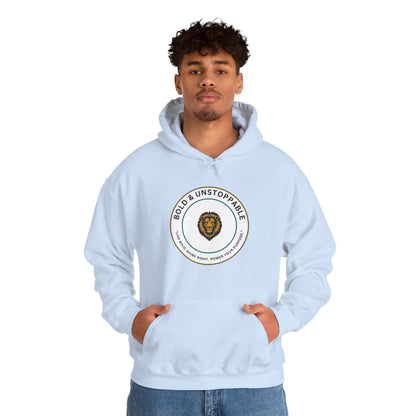 Bold & Unstoppable Lion Hoodie — Inspirational Graphic Pullover