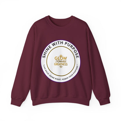 Shine With Purpose Crewneck Sweatshirt — "Glow Toward Greatness" Inspirational Pullover