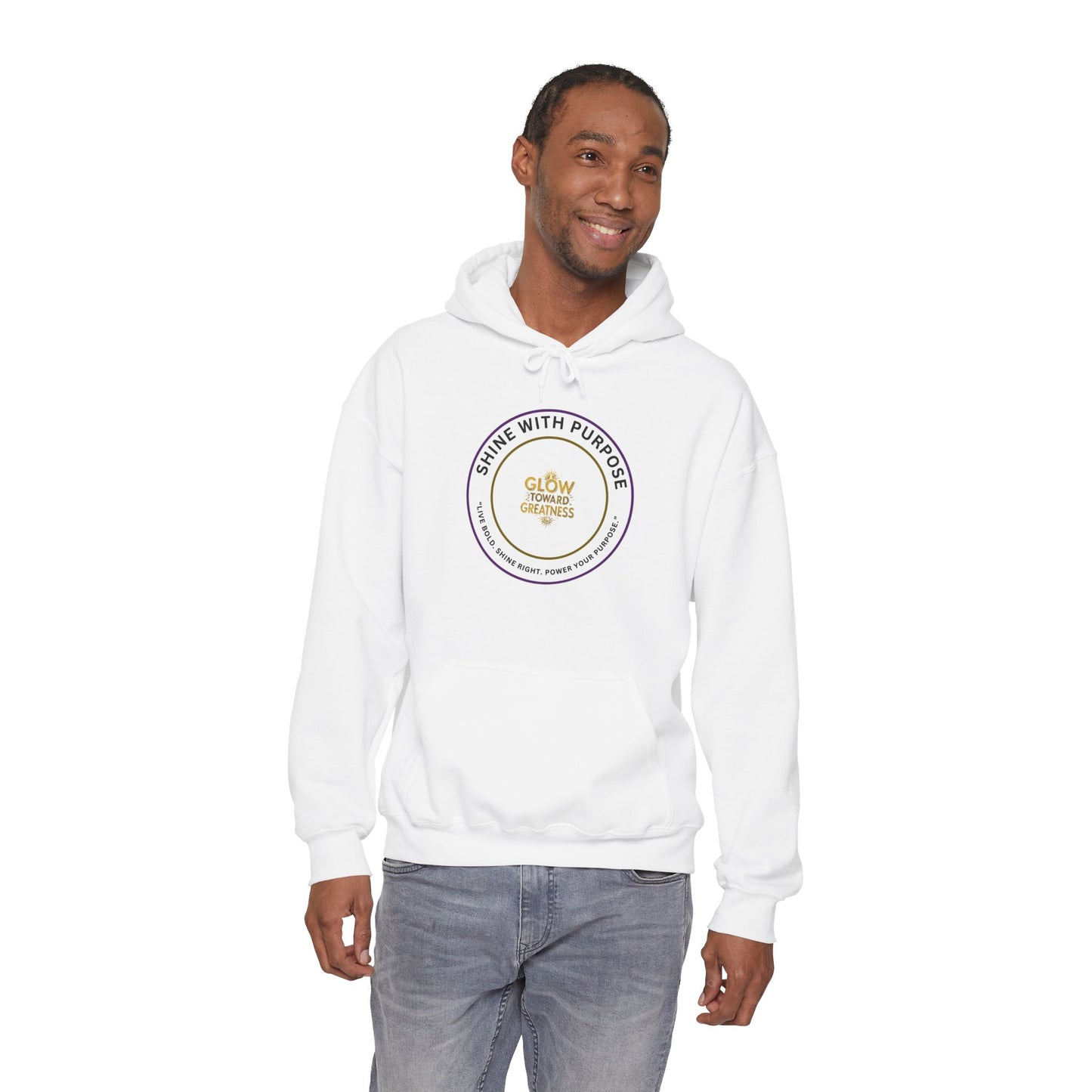 Shine With Purpose Hoodie – "Glow Towards Greatness" Inspirational Pullover