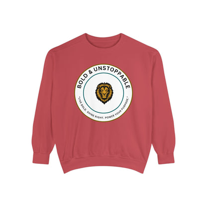 Bold & Unstoppable Lion Sweatshirt — Inspirational Graphic Crewneck