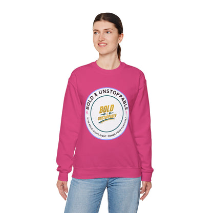 Bold & Unstoppable Crewneck Sweatshirt — Inspirational Graphic Pullover