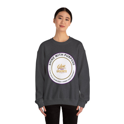 Shine With Purpose Crewneck Sweatshirt — "Glow Into Greatness" Inspirational Pullover