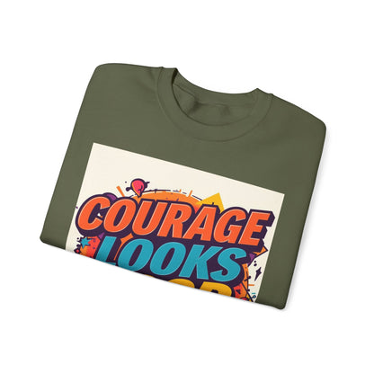 Courage Looks Good On You Sweatshirt — Inspirational Graphic Crewneck