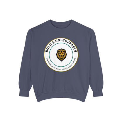 Bold & Unstoppable Lion Sweatshirt — Inspirational Graphic Crewneck