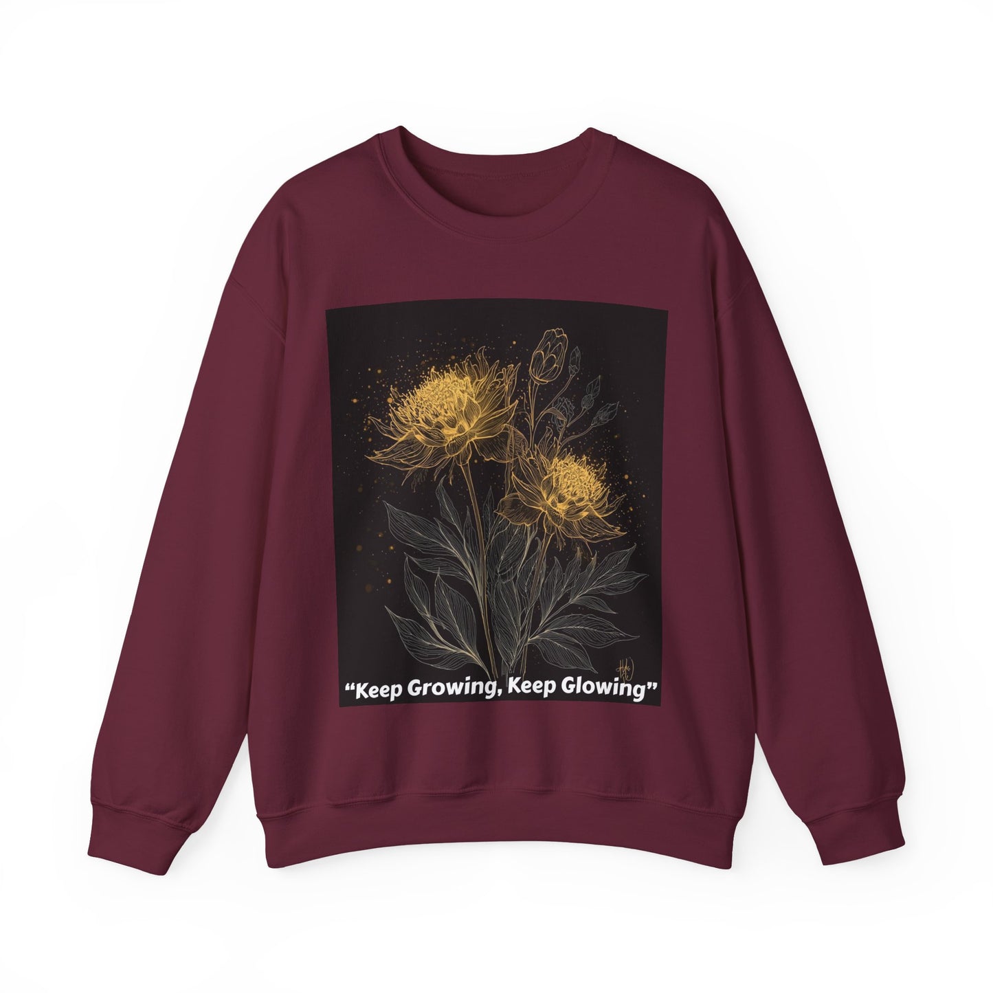 Keep Growing, Keep Glowing Floral Crewneck Sweatshirt
