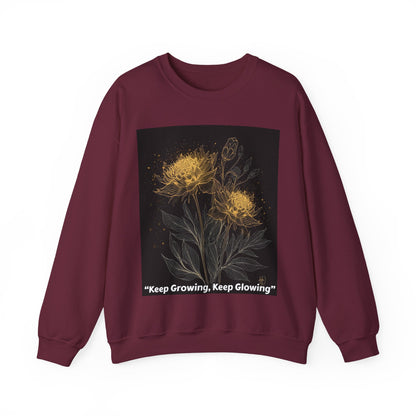 Keep Growing, Keep Glowing Floral Crewneck Sweatshirt