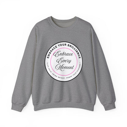 Crewneck Sweatshirt — "Embrace Every Moment" Inspirational Circle Design for Men's