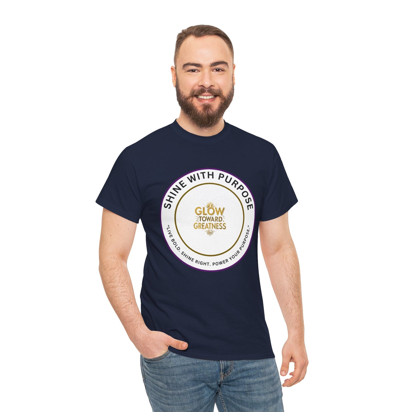 Shine With Purpose Tee — "Glow Toward Greatness" Inspirational Graphic T‑Shirt
