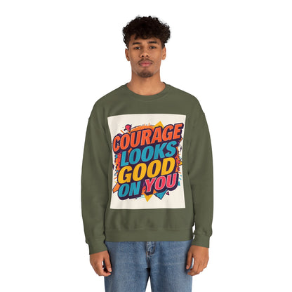 Courage Looks Good On You Sweatshirt — Inspirational Graphic Crewneck