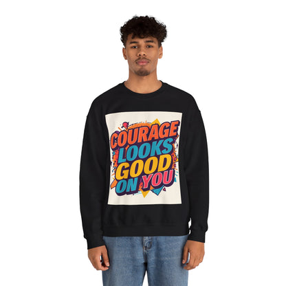 Courage Looks Good On You Sweatshirt — Inspirational Graphic Crewneck