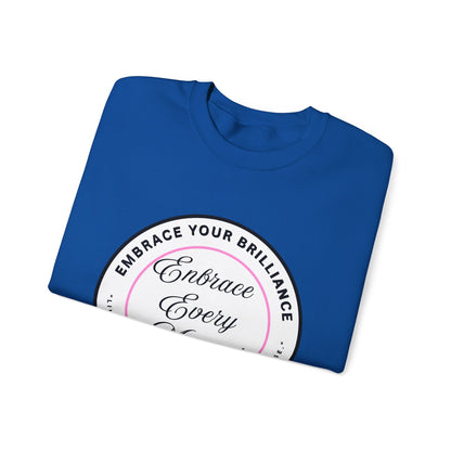 Crewneck Sweatshirt — "Embrace Every Moment" Inspirational Circle Design for Men's