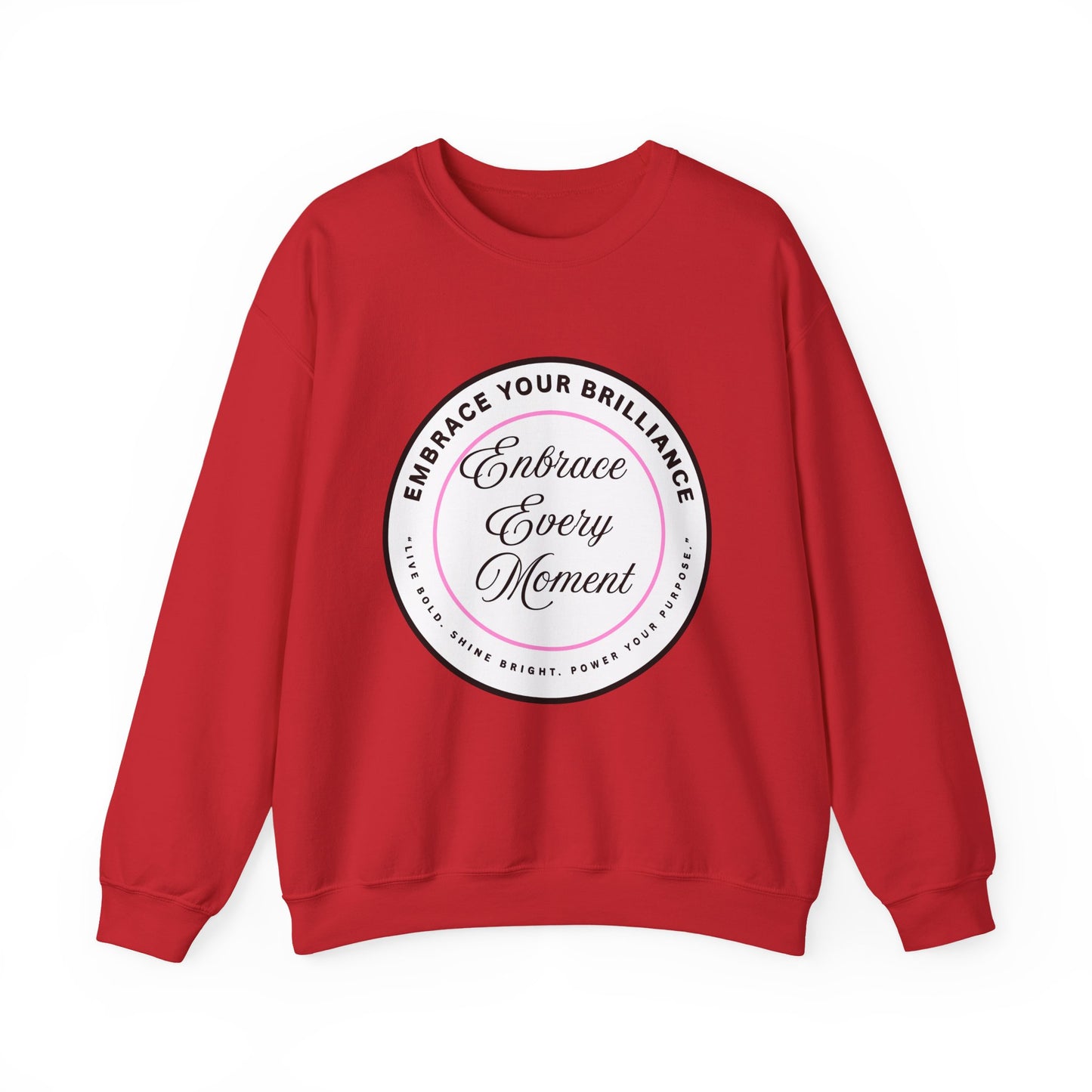 Crewneck Sweatshirt — "Embrace Every Moment" Inspirational Circle Design for Men's