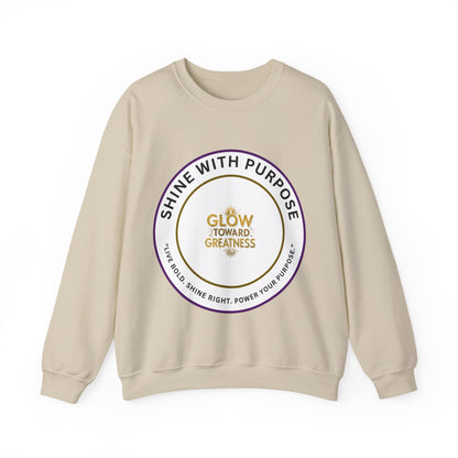 Shine With Purpose Crewneck Sweatshirt — "Glow Toward Greatness" Inspirational Pullover
