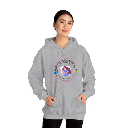 Radiate Confidence Hoodie — Feminine Self-Love Graphic Sweatshirt